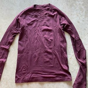 Lululemon swiftly long sleeve maroon shirt 6
